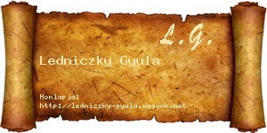 Ledniczky Gyula névjegykártya